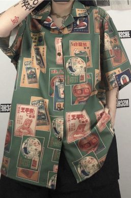 Japanese Figure Print Shirt