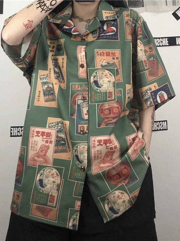 Japanese Figure Print Shirt