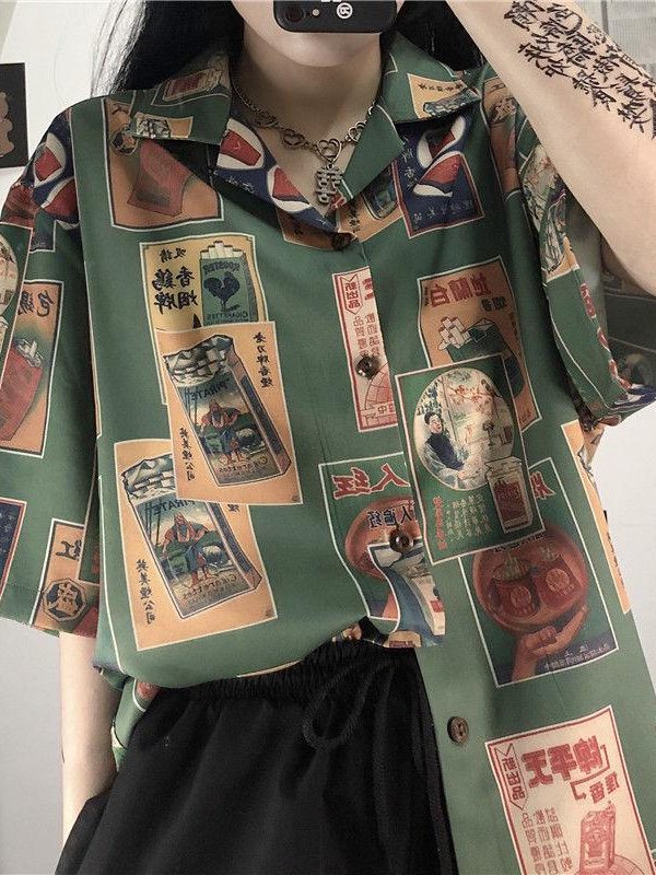 Japanese Figure Print Shirt