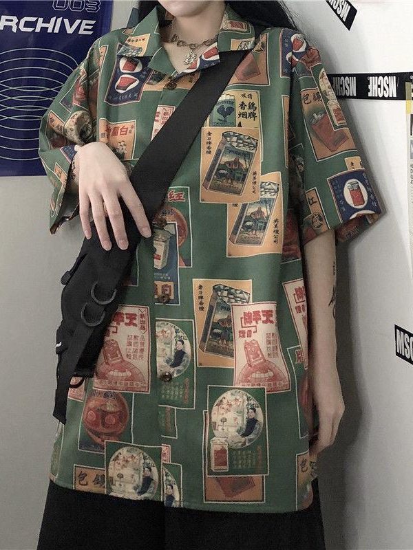 Japanese Figure Print Shirt