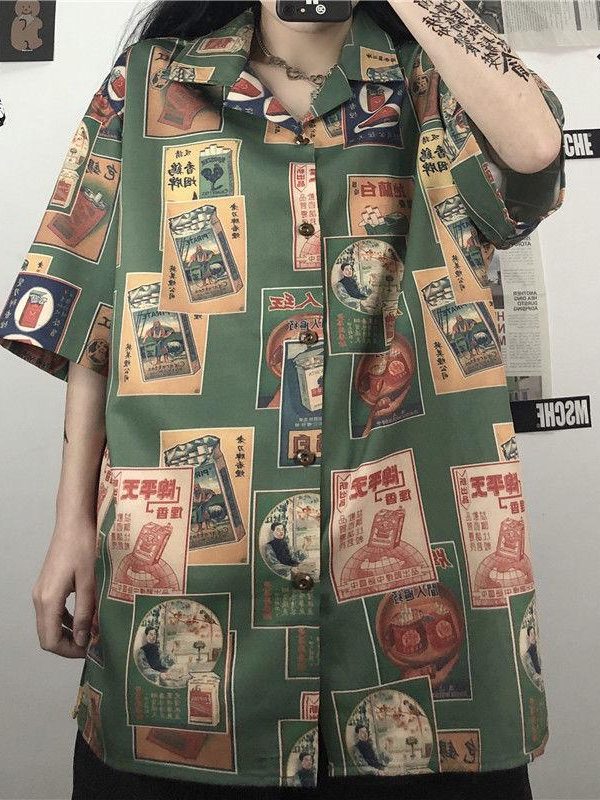 Japanese Figure Print Shirt