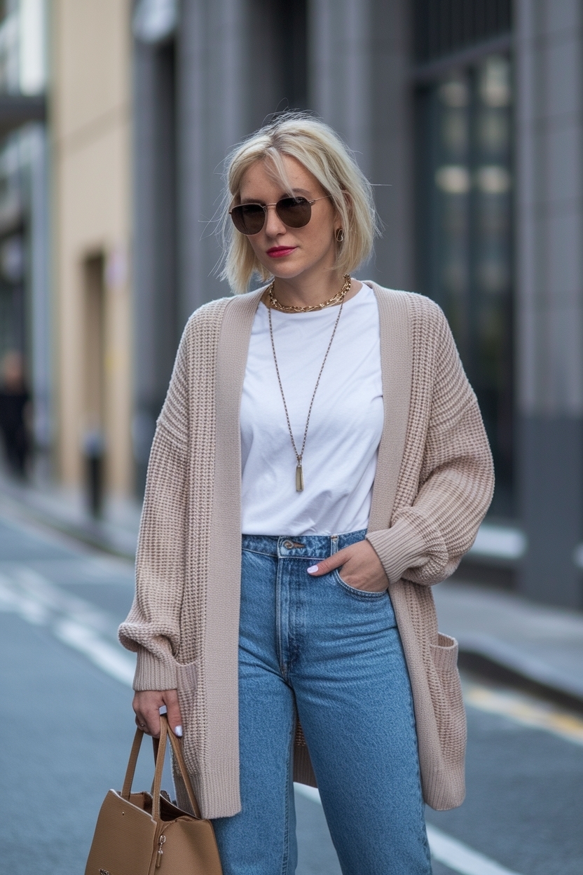 Jeans with Cardigan Outfit Women: Casual Yet Stylish outfit idea