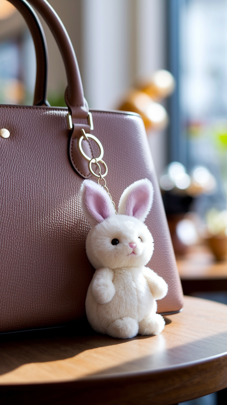 Stylish Jellycat Keychain on Bag: A Cute Accessory outfit idea