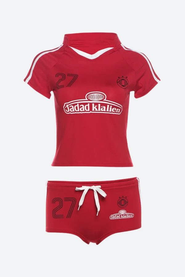 Jersey Top & Shorts Two Piece Set