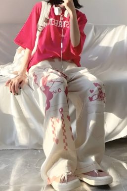 Kawaii Anime Girl Printed Pants