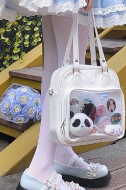 Kawaii Bear, Rabbit, Cat Square Student Ita Bag