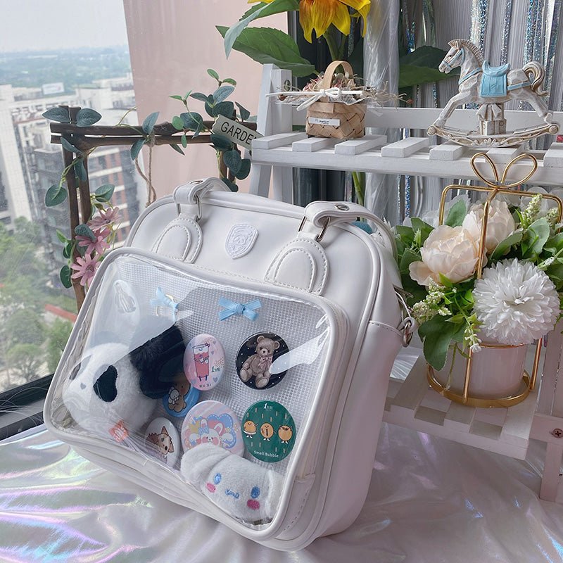 Kawaii Bear, Rabbit, Cat Square Student Ita Bag