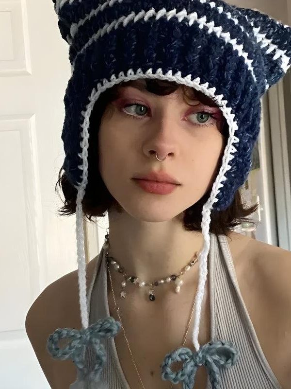 Kawaii Cat Ear Knitted Beanie