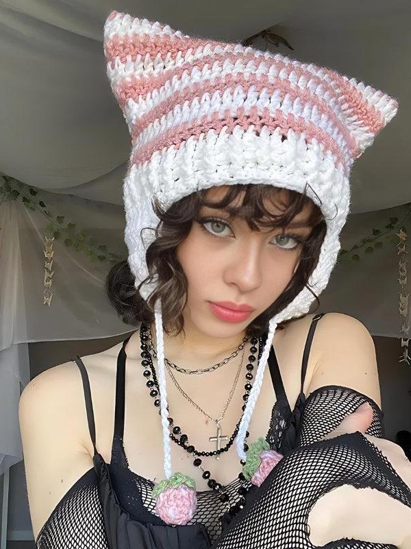 Kawaii Cat Ear Knitted Beanie