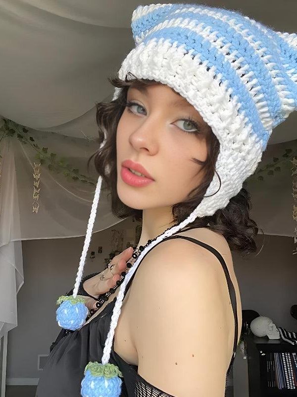 Kawaii Cat Ear Knitted Beanie