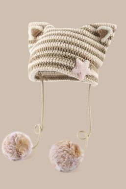 Kawaii Cat Ear Pom-Pom Beanie