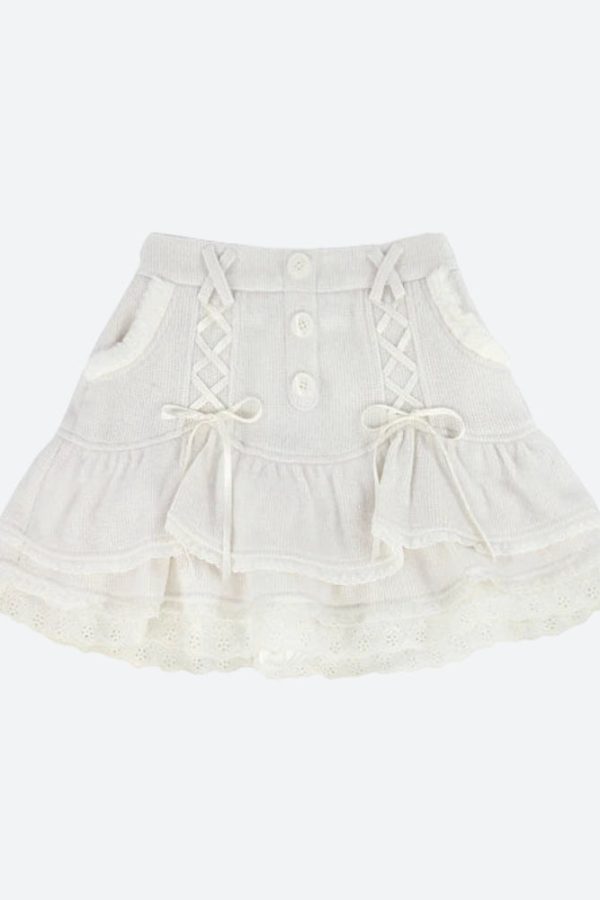 Kawaii Ruffled Layered Lace Mini Skirt