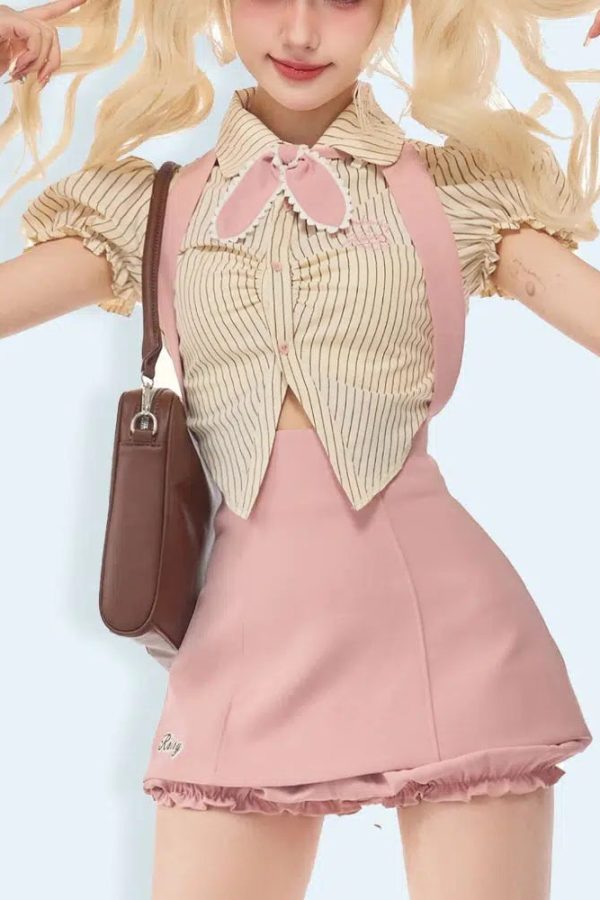 Kawaii Shirt & Skort Two Piece Set