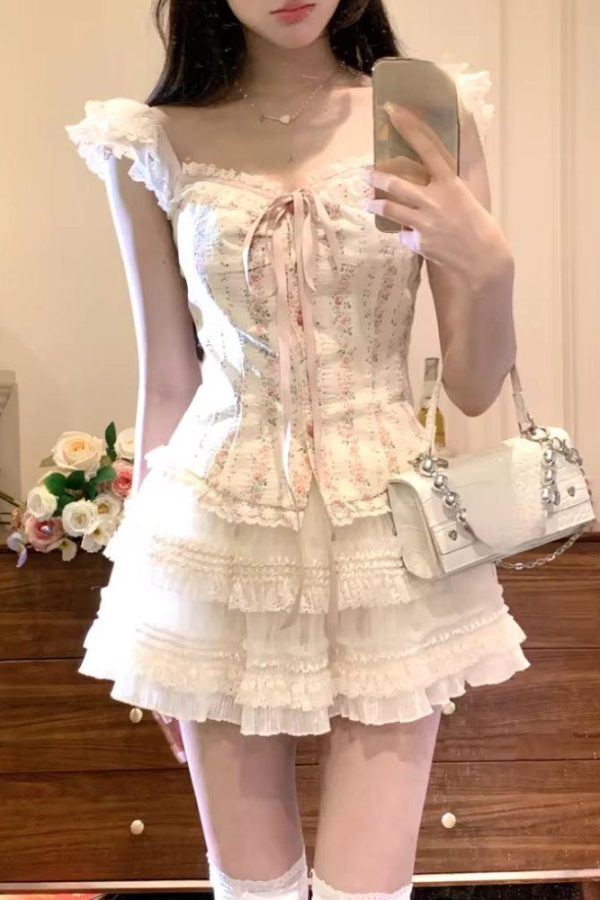 Kawaii Top & Mini Skirt Two Piece Set