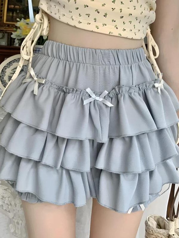 Kawaii Top & Ruffled Mini Skirt Two Piece Set