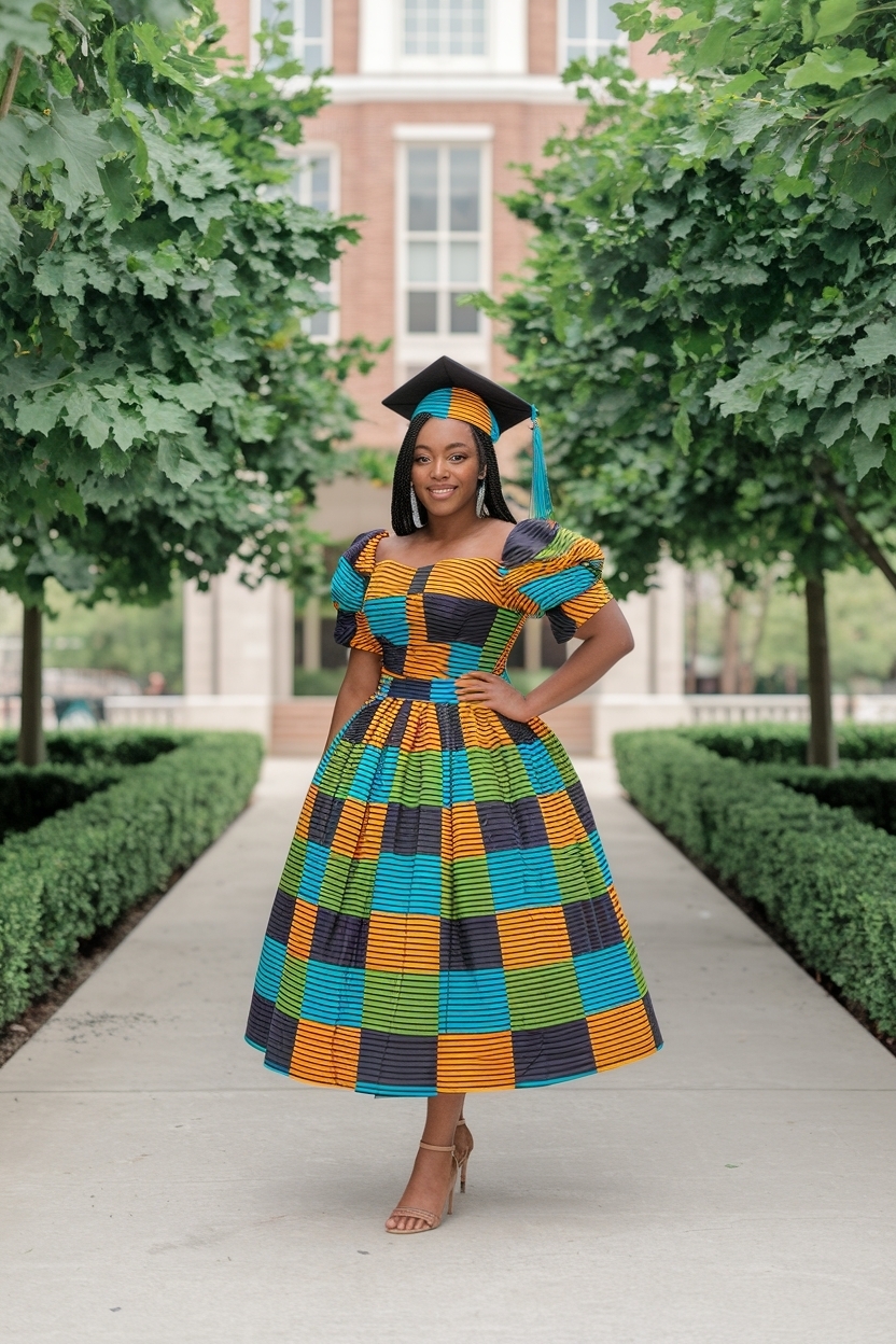 Kente Dress Styles for Graduation: Vibrant Choices outfit idea