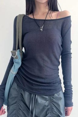 Knitted Mesh Backless Top