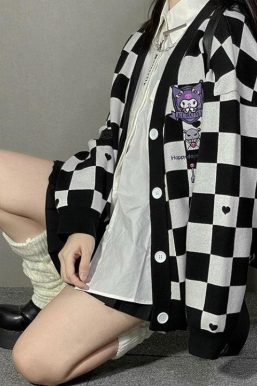 Kuromi Buttoned Black Cardigan