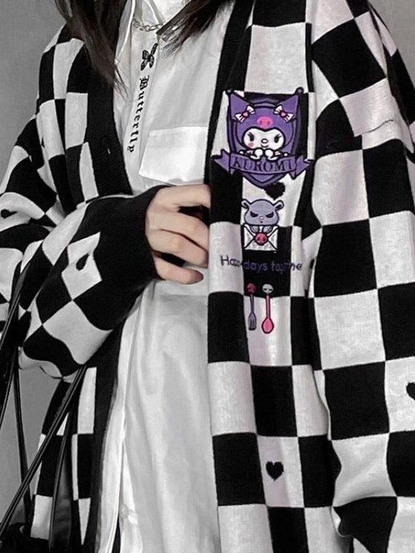 Kuromi Buttoned Black Cardigan