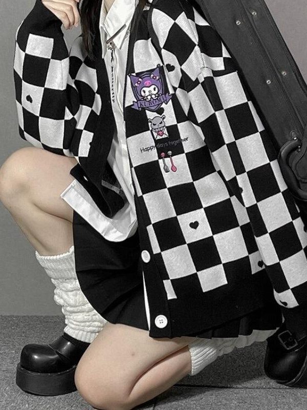 Kuromi Buttoned Black Cardigan