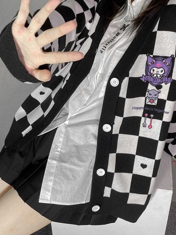 Kuromi Buttoned Black Cardigan