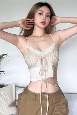 Lace Asymmetric Patchwork Top