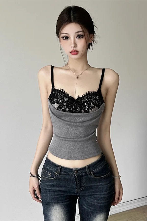 Lace Bra Layered Top