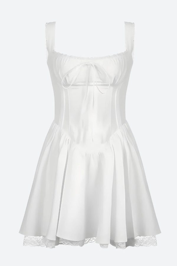 Lace Ruffled Corset Mini Dress