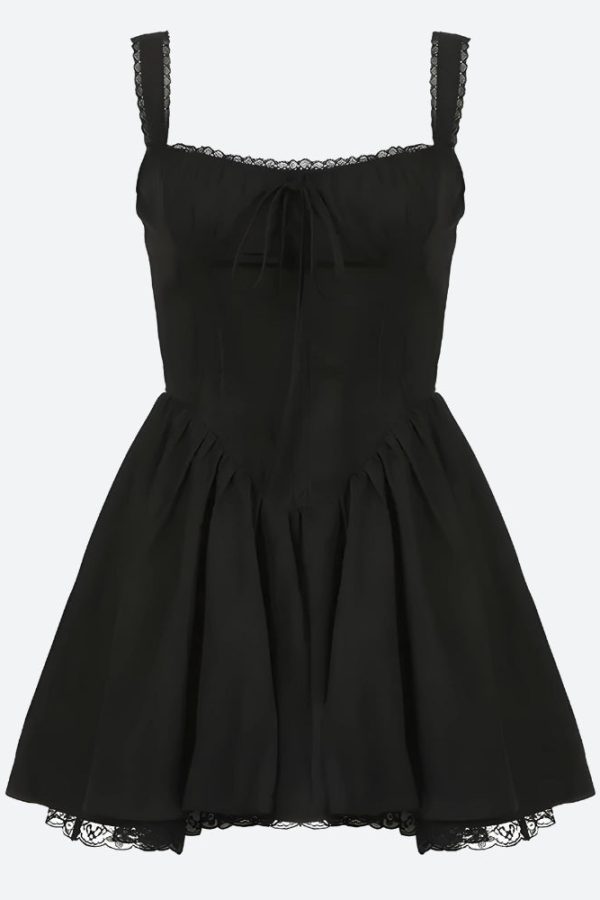 Lace Ruffled Corset Mini Dress