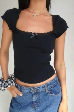 Lace Trim Baby Tee