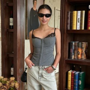 Lace Trim Bustier Top