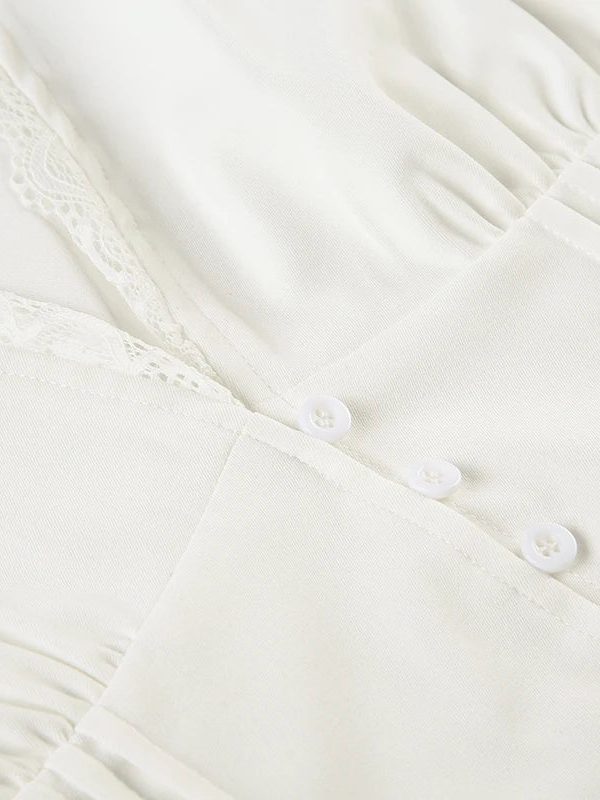 Lace Trim Button Up Shirt