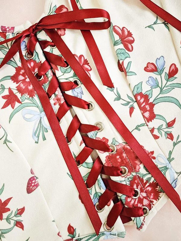 Lace-Up Corset Crop Top