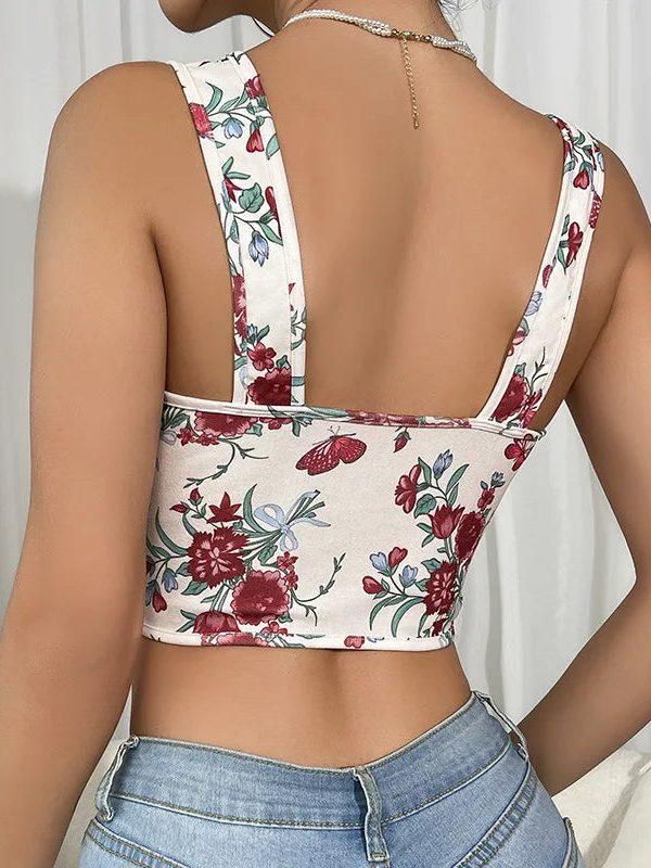 Lace-Up Corset Crop Top