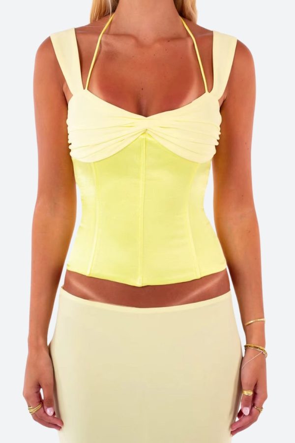 Lace Up Corset Top & Maxi Skirt Two Piece Set