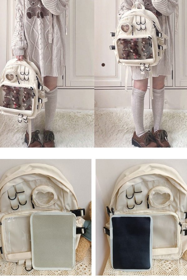 Large Lolita Double Clear Windows Kawaii Anime Backpack