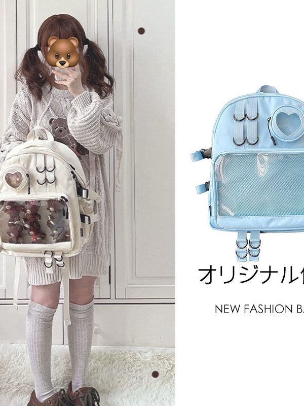 Large Lolita Double Clear Windows Kawaii Anime Backpack