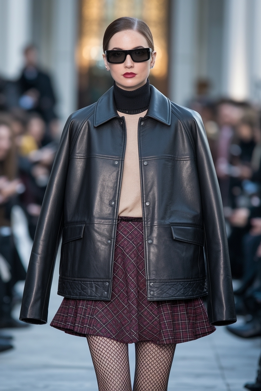 Leather Jacket and Skirt Outfit for Bold Fashion Choices outfit idea
