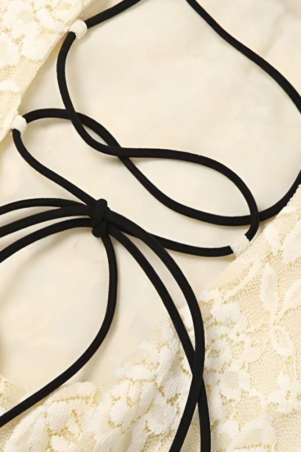 Lemon Lace Backless Mini Dress