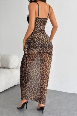 Leopard Corset Maxi Dress