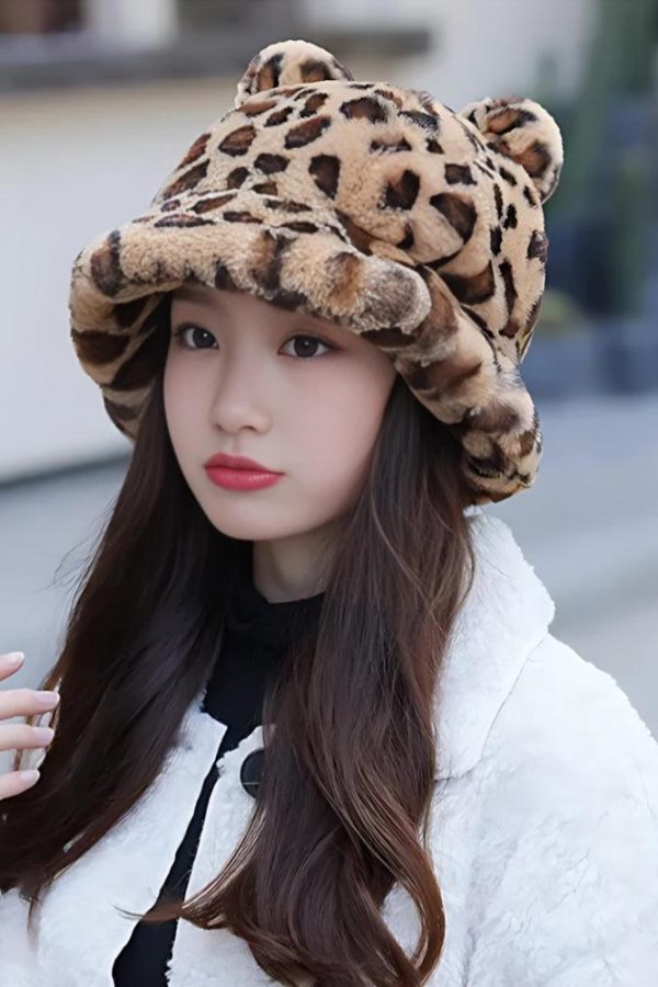 Leopard Ear Plush Hat