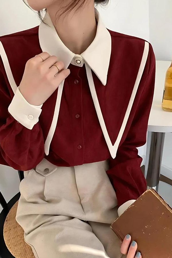 Light Academia Contrast Shirt