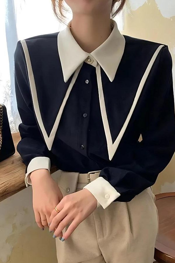 Light Academia Contrast Shirt