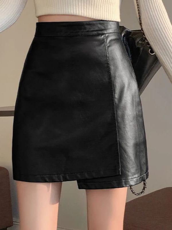 Light Academia Faux Leather Mini Skirt