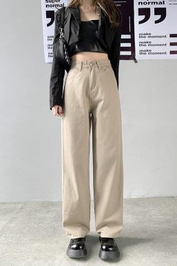 Light Academia High Waist Denim Pants