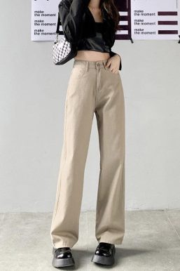 Light Academia High Waist Denim Pants