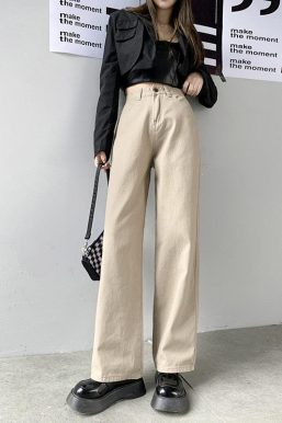 Light Academia High Waist Denim Pants