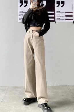 Light Academia High Waist Denim Pants