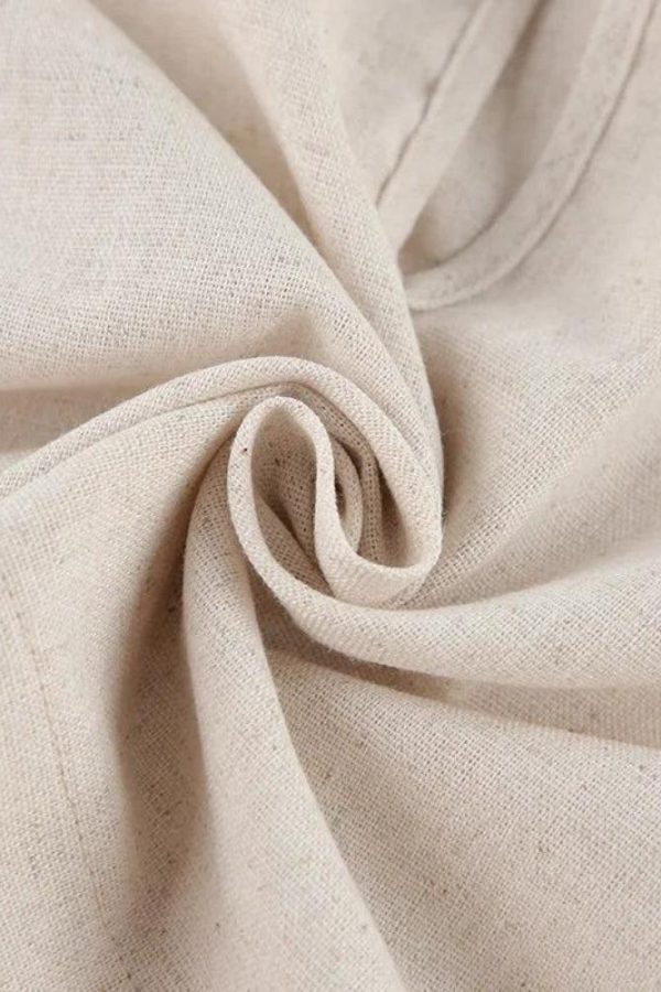 Linen Lace Up Crop Top & Pants Two Piece Set