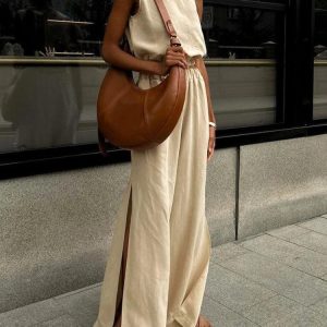 Linen Top & Pants Two Piece Set